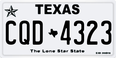 TX license plate CQD4323