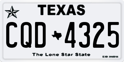 TX license plate CQD4325