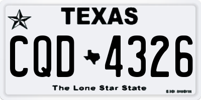TX license plate CQD4326