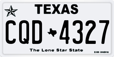 TX license plate CQD4327