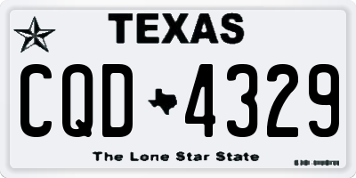 TX license plate CQD4329