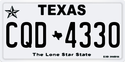TX license plate CQD4330