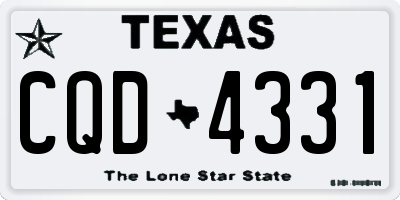 TX license plate CQD4331