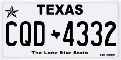 TX license plate CQD4332