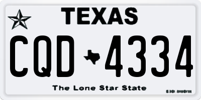 TX license plate CQD4334