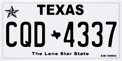 TX license plate CQD4337
