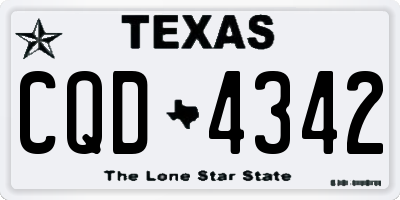 TX license plate CQD4342