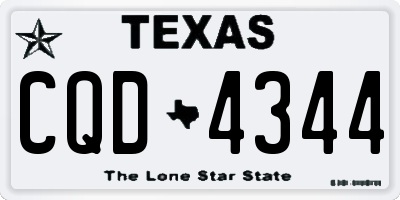 TX license plate CQD4344