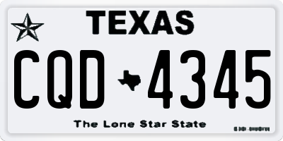 TX license plate CQD4345
