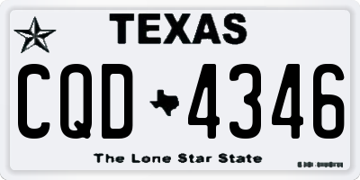 TX license plate CQD4346
