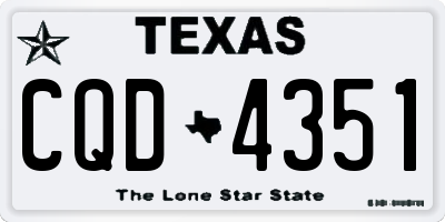 TX license plate CQD4351