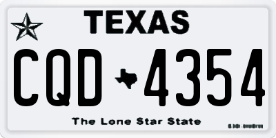 TX license plate CQD4354