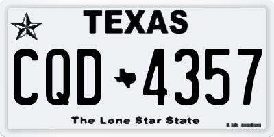 TX license plate CQD4357