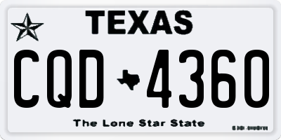 TX license plate CQD4360