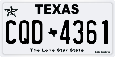 TX license plate CQD4361