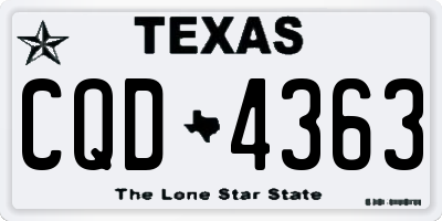 TX license plate CQD4363