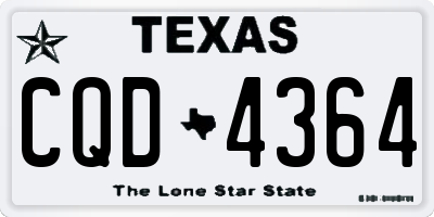 TX license plate CQD4364