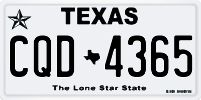 TX license plate CQD4365