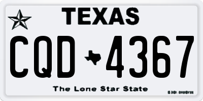 TX license plate CQD4367