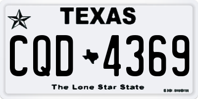 TX license plate CQD4369