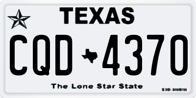 TX license plate CQD4370