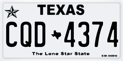 TX license plate CQD4374