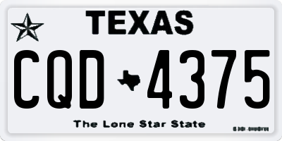 TX license plate CQD4375