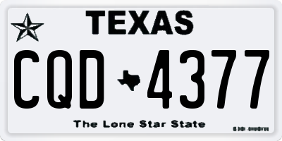 TX license plate CQD4377