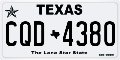 TX license plate CQD4380