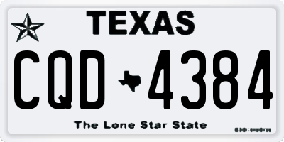 TX license plate CQD4384