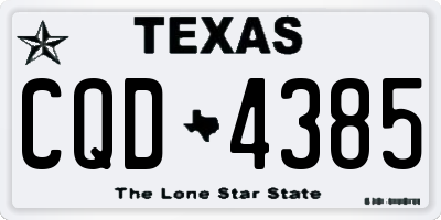 TX license plate CQD4385