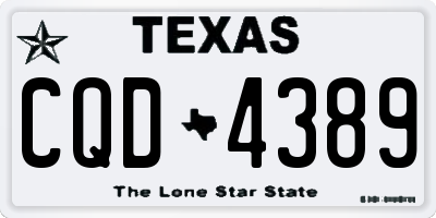 TX license plate CQD4389