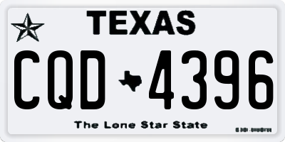 TX license plate CQD4396