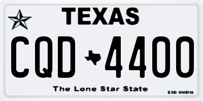 TX license plate CQD4400