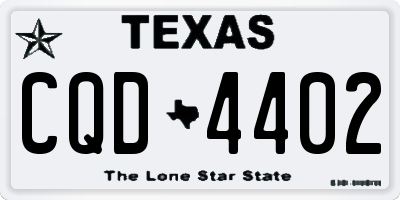 TX license plate CQD4402