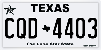 TX license plate CQD4403