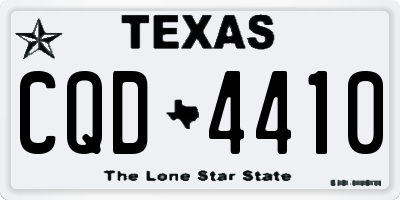TX license plate CQD4410