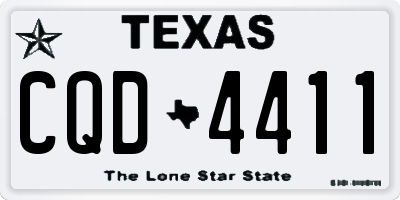 TX license plate CQD4411