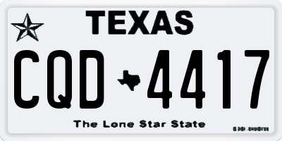 TX license plate CQD4417