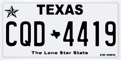 TX license plate CQD4419