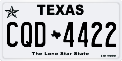 TX license plate CQD4422