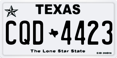 TX license plate CQD4423