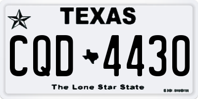 TX license plate CQD4430