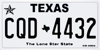 TX license plate CQD4432