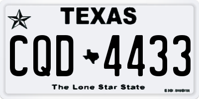 TX license plate CQD4433