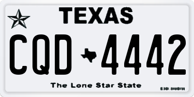 TX license plate CQD4442