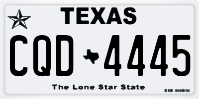 TX license plate CQD4445