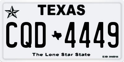 TX license plate CQD4449