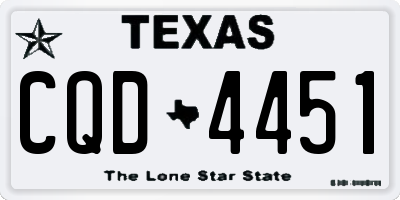 TX license plate CQD4451