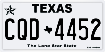 TX license plate CQD4452